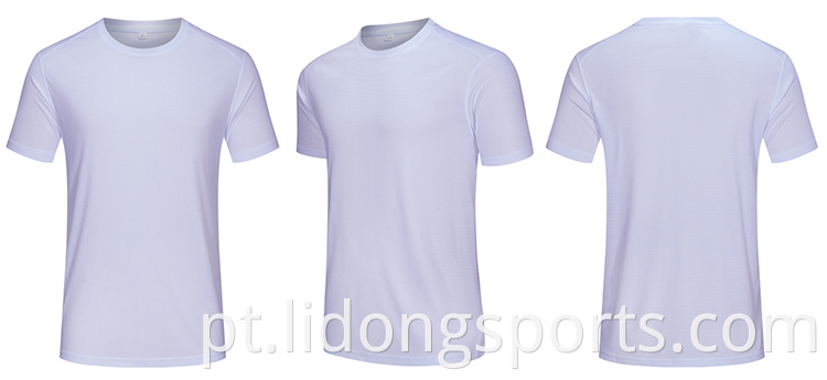 SUBlimação em branco Tshirts Camiseta 100% de poliéster com logotipo para homens Mulheres Fidros Logo personalizado Impressão branca Bulk Plain Tshirt